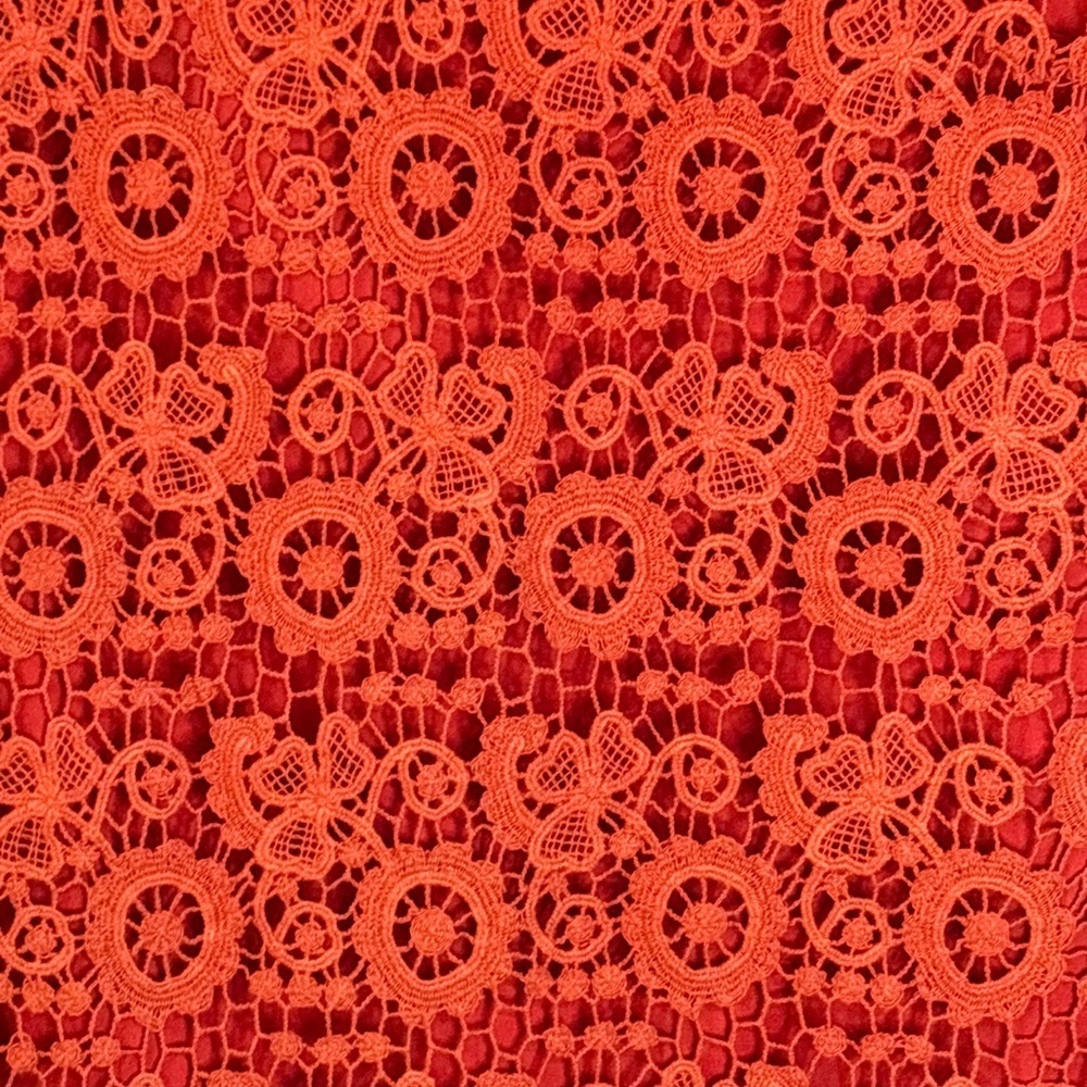 Moulinette Soeurs Anthropologie Rust Crochet Lace Shift Dress Spring - Picture 2 of 8